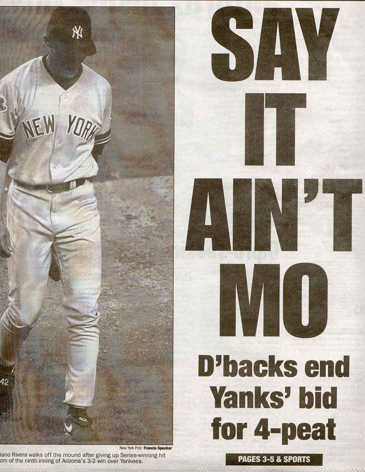 New York Post Front Cover, October 5, 2001