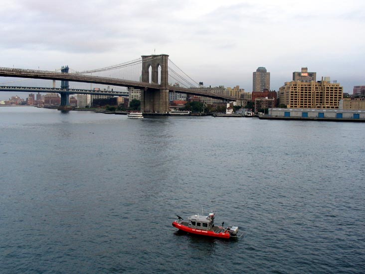 Coast Guard Boat Patrolling near the Brooklyn Bridge, October 2004