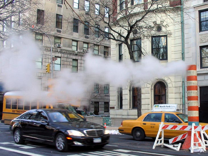 Temporary Steam Chimneys, Fifth Avenue and 64th Street, Upper East Side, Manhattan, December 17, 2007