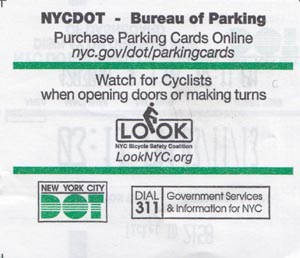 NYC DOT Bureau of Parking Meter Receipt, March 11, 2013