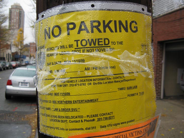 "Law & Order: SVU" Vehicle Towing Unit Notice, 49th Avenue, Hunters Point, Long Island City, Queens, November 14, 2009