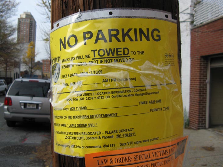 "Law & Order: SVU" Vehicle Towing Unit Notice, 49th Avenue, Hunters Point, Long Island City, Queens, November 15, 2009