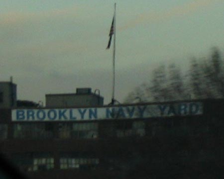 Driving Down the Brooklyn-Queens Expressway at Dusk: Brooklyn Navy Yard