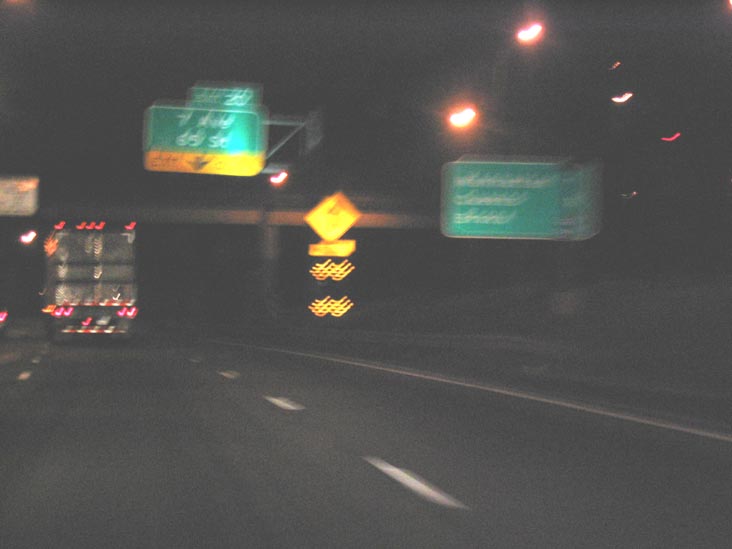 Approaching the Seventh Avenue-65th Street Exit, Gowanus Expressway, July 19, 2004