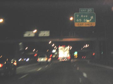 Approaching the Seventh Avenue-65th Street Exit, Gowanus Expressway, July 19, 2004