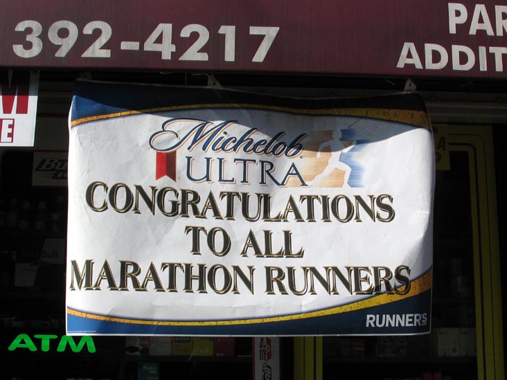 New York City Marathon Banner, Butcher Deli, 49-16 Vernon Boulevard, Hunters Point, Long Island City, Queens, November 7, 2004