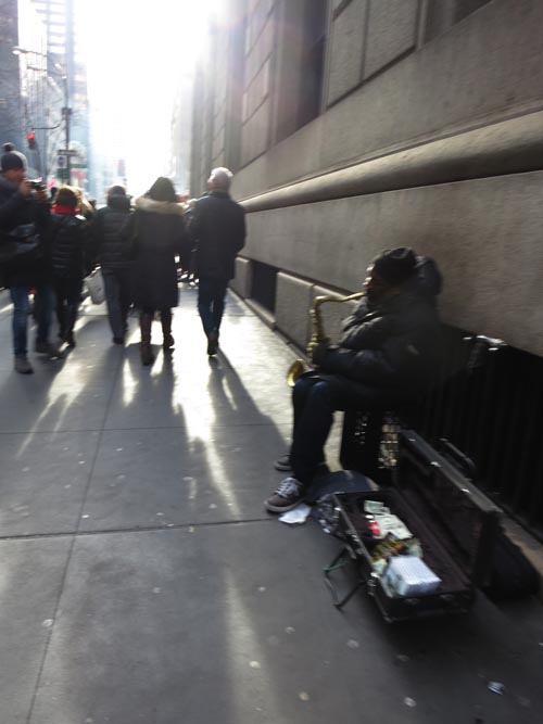 Saxophone, Fifth Avenue at 54th Street, Midtown Manhattan, December 31, 2012