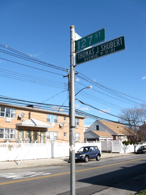 Thomas J. Shubert Avenue, 11th Avenue and 127th Street, SE Corner, College Point, Queens, December 16, 2009