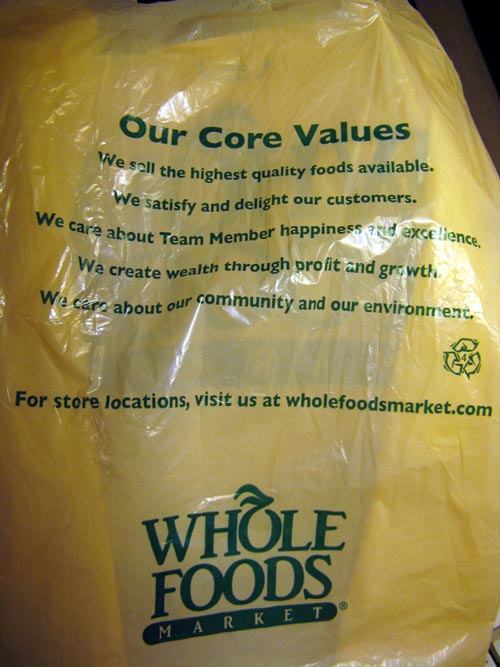 Whole Foods Plastic Shopping Bag, April 2008