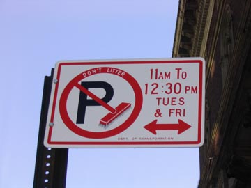 New York City Signage: Alternate Side Parking