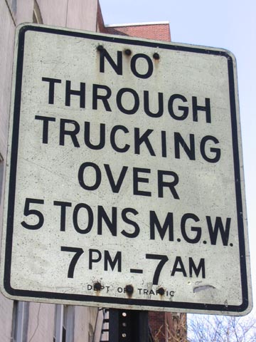 New York City Signage: No Through Trucking