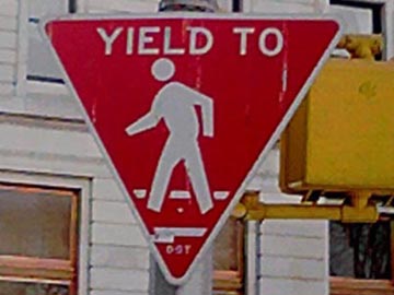 New York City Signage: Yield to Pedestrians