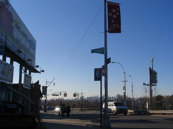 Manhattan Skyline From Queens-Midtown Expressway and Brown Place, Maspeth, Queens