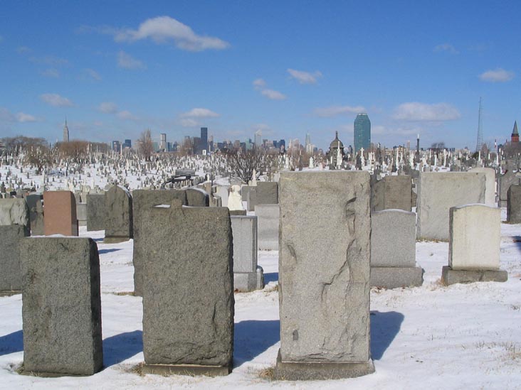 Manhattan Skyline From Calvary Cemetery, Laurel Hill Boulevard, March 3, 2006