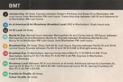 BMT Lines Circa 1974