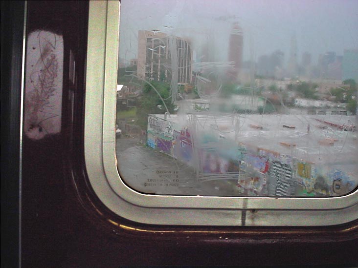 Looking out the Window of a Redbird 7 Car between Court Square-45th Rd Station and Hunters Point Avenue Station, Long Island City, Queens