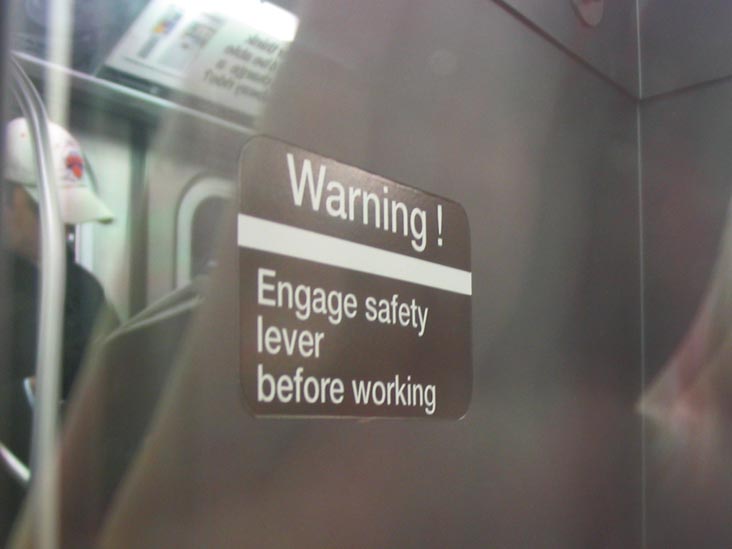 Warning! Engage safety lever before working