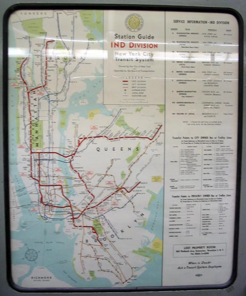 IND Division Station Guide, Vintage IRT Car, Centennial Special Subway Ride (Times Square-Grand Central Shuttle), Midtown Manhattan, October 27, 2004