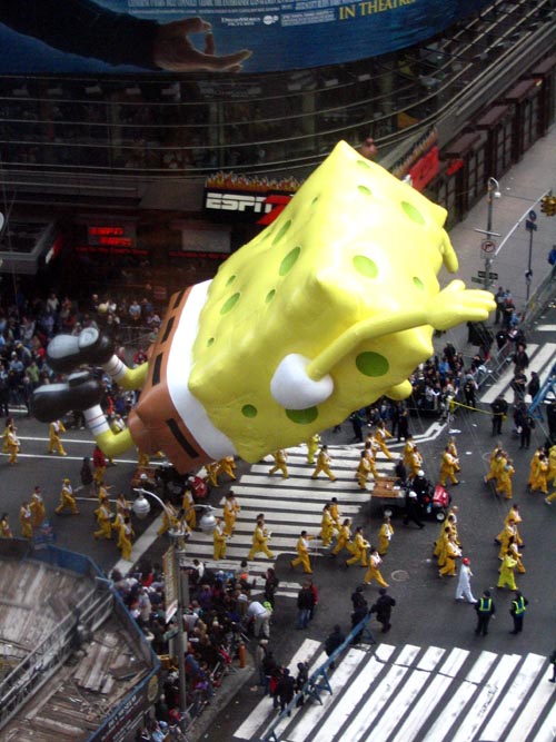 Spongebob Squarepants Balloon, Macy's Thanksgiving Day Parade, Times Square, Midtown Manhattan, November 25, 2004