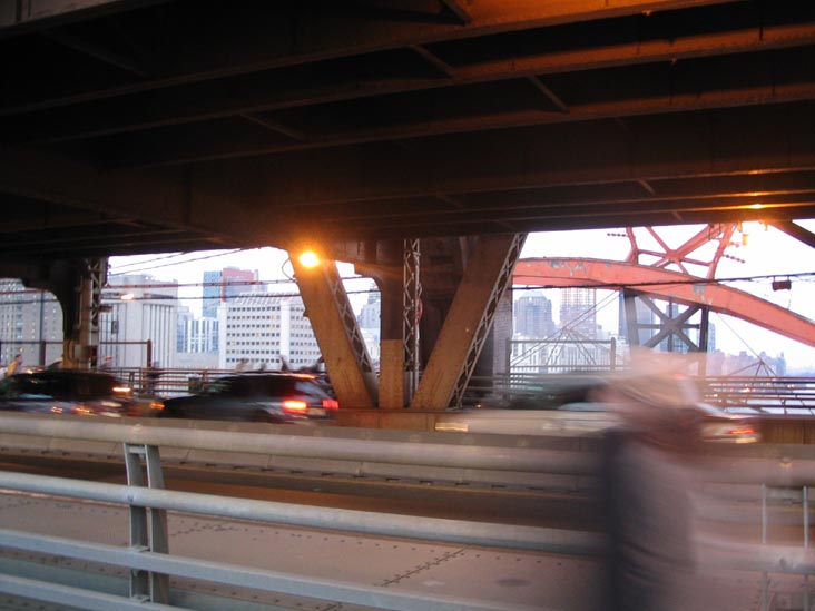 Lower Level of the Queensboro Bridge from the South Side of the Queensboro Bridge, Transit Strike, December 21, 2005