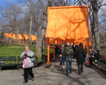 Near the 65th Street Transverse, Christo and Jeanne-Claude's Gates Project: Opening Day, February 12, 2005