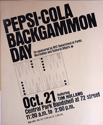 Pepsi-Cola Backgammon Day Poster