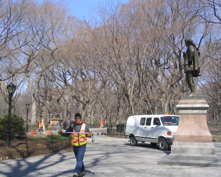 William Shakespeare Statue, The Mall, Central Park, Manhattan, March 23, 2004
