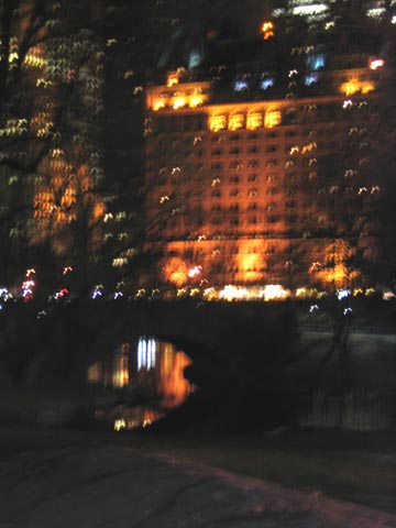 Pond, Night, Central Park, Manhattan