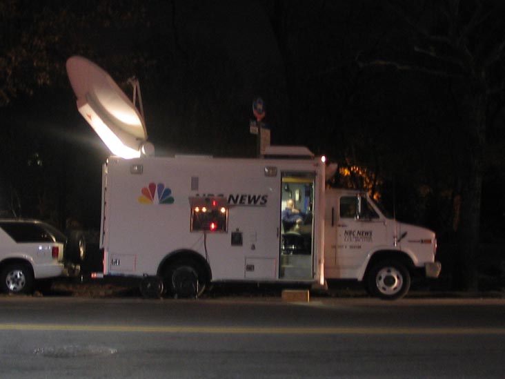 News Truck on Central Park West at 72nd Street, 25th Anniversary of John Lennon's Death, Central Park, December 8, 2005