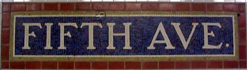 Subway Mosaic, Fifth Avenue N/W/R Station, Midtown Manhattan