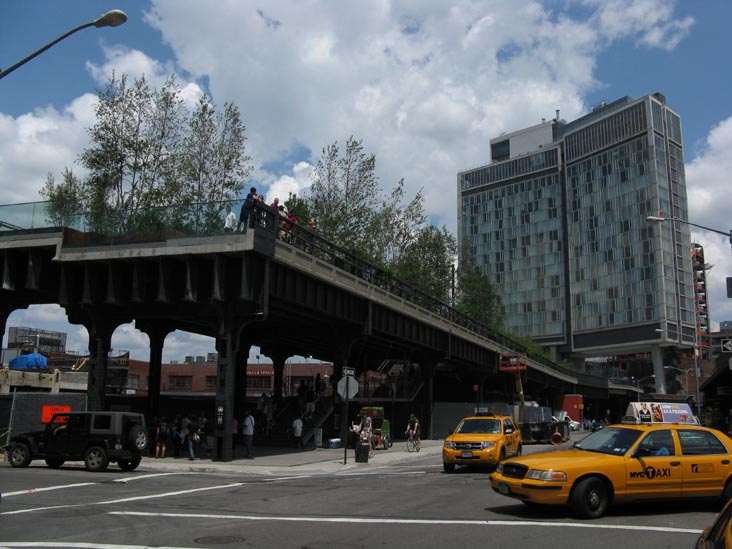 High Line From Gansevoort Street and Washington Street, Meatpacking District, West Village, Manhattan