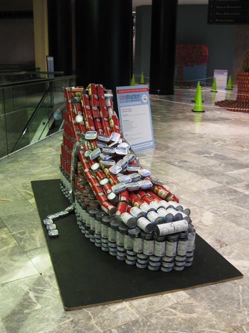 High-Tops for Hunger By Thornton Tomasetti, Canstruction 2011, World Financial Center, Battery Park City, Lower Manhattan, November 16, 2011