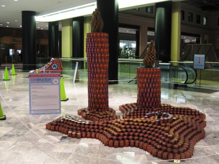 Shedding Light on Hunger By Leslie E. Robertson Associates, Canstruction 2011, World Financial Center, Battery Park City, Lower Manhattan, November 16, 2011