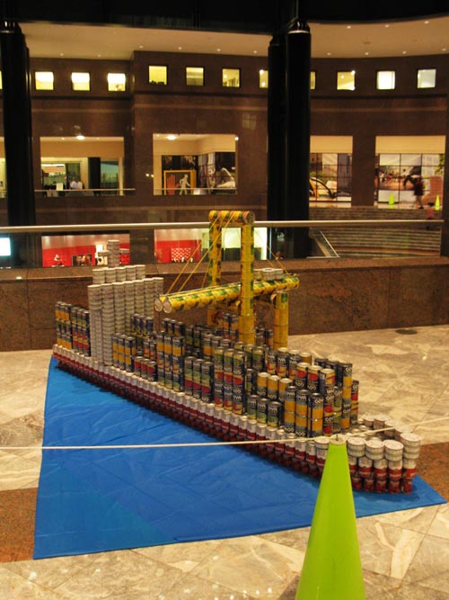 Cantainership By Halcrow, inc., Canstruction 2011, World Financial Center, Battery Park City, Lower Manhattan, November 16, 2011