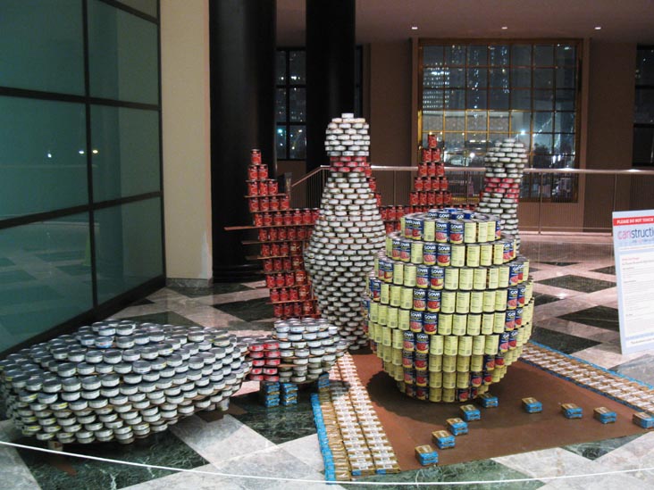 Strike Out Hunger By Eleanor Roosevelt High School/Sandra Forman Design, Canstruction 2011, World Financial Center, Battery Park City, Lower Manhattan, November 16, 2011