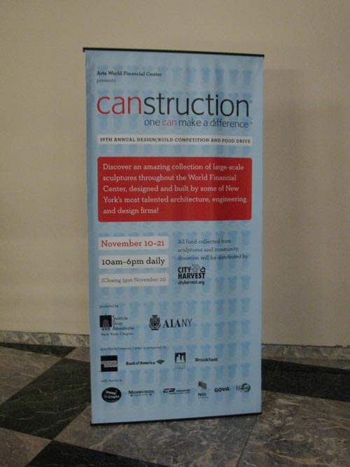 Canstruction 2011, World Financial Center, Battery Park City, Lower Manhattan, November 16, 2011