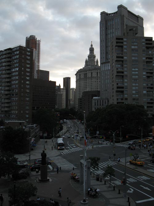 View Down Park Row From Fourth Floor of 2 East Broadway, Chinatown, Lower Manhattan