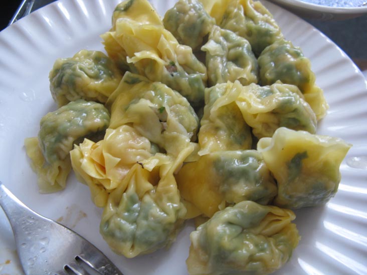 Watercress Wantons From Mulberry Meat Market, 89 Mulberry Street, Chinatown, Lower Manhattan