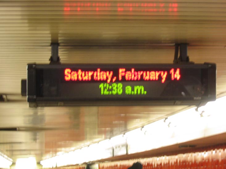 Time and Date Clock, Bowling Green Subway Station, Lower Manhattan, February 14, 2004