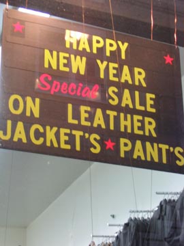 Happy New Year Special Sale on Leather Jacket's and Pant's, Fulton Street, Lower Manhattan