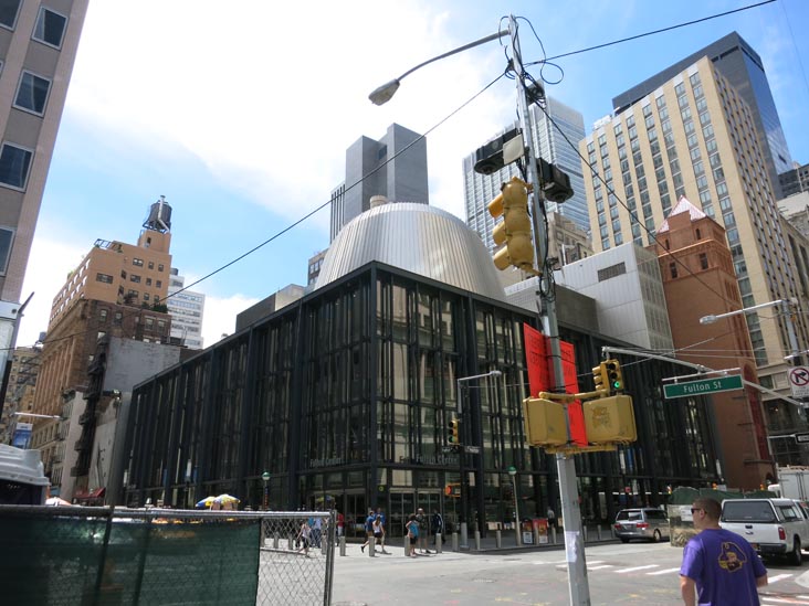 Fulton Street Transit Center, Broadway and Fulton Street, SE Corner, Lower Manhattan, July 2, 2016