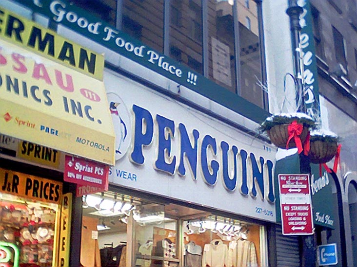 Penguini Mens Wear, 111 Nassau Street, Lower Manhattan