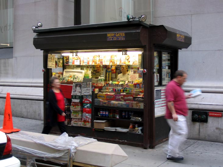 Newspaper Stand, Wall and Broad Streets, SE Corner, Lower Manhattan, September 30, 2004