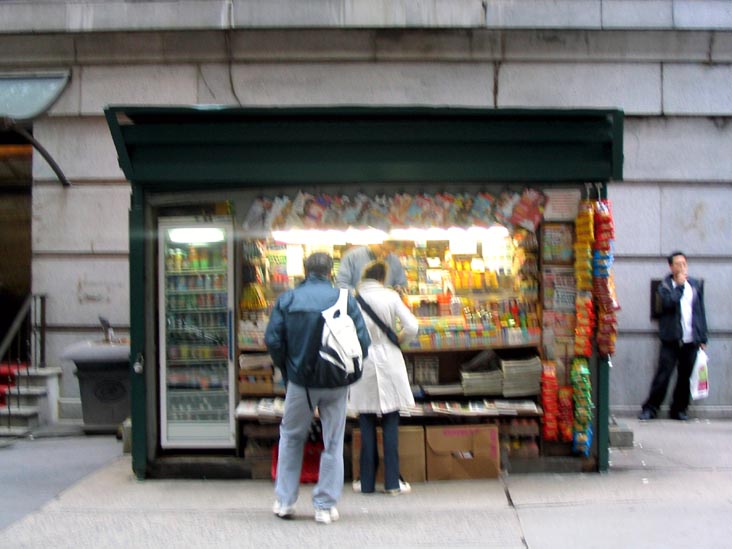 Newspaper Stand, Wall and William Streets, SE Corner, Lower Manhattan, September 30, 2004