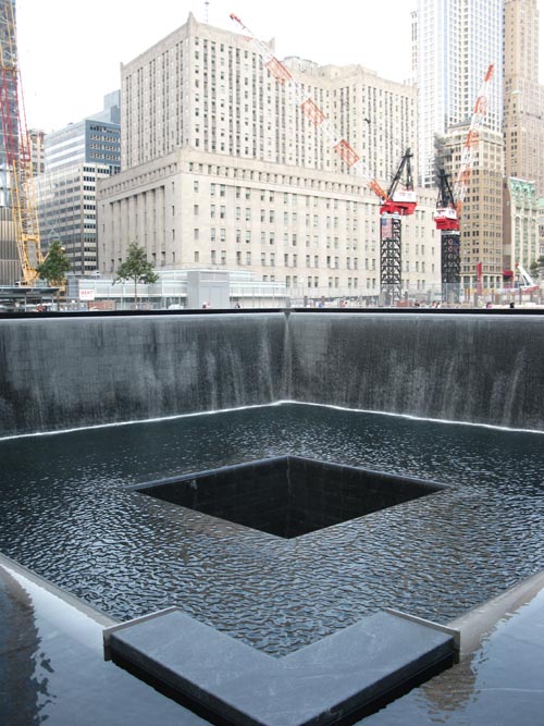 North Pool, September 11 Memorial, World Trade Center, Financial District, Lower Manhattan, September 12, 2011