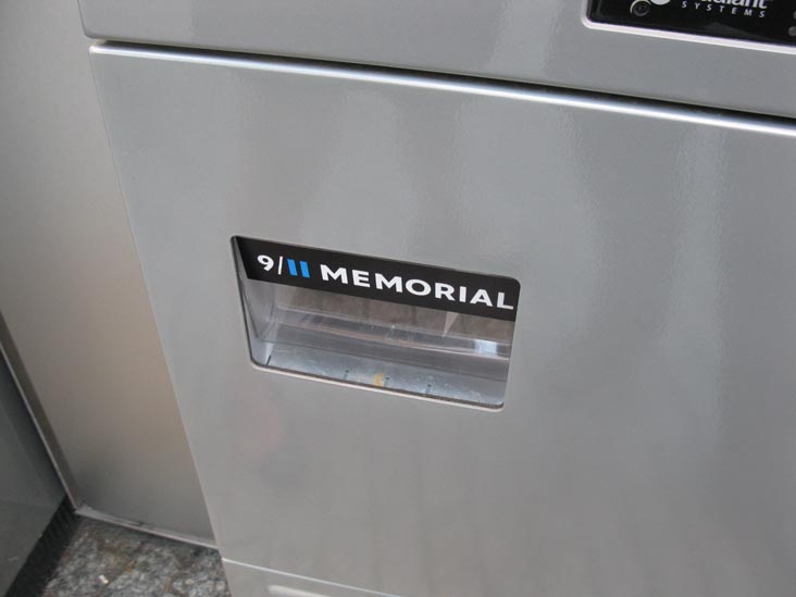 Memorial Guide Kiosk, Memorial Plaza, September 11 Memorial, World Trade Center, Financial District, Lower Manhattan, September 12, 2011