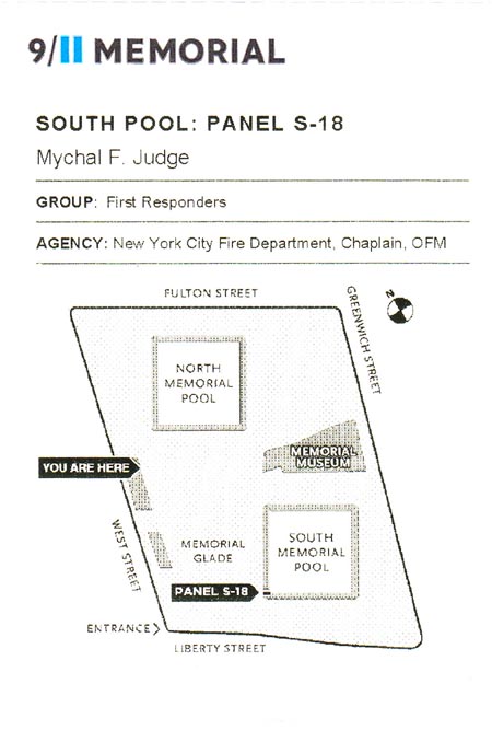 Mychal F. Judge Memorial Guide Name Printout, September 11 Memorial, World Trade Center, Financial District, Lower Manhattan, September 12, 2011