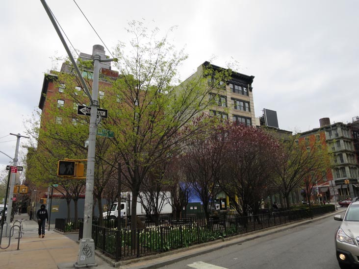 Sunflower Park, Broome Street, Watts Street and Thompson Street, SoHo, Manhattan, April 23, 2014
