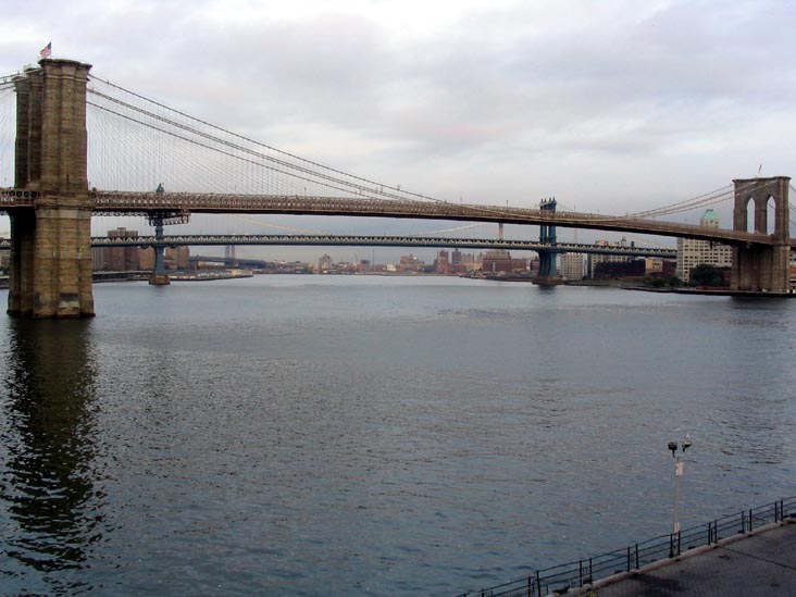 Brooklyn Bridge from South Street Seaport, Lower Manhattan