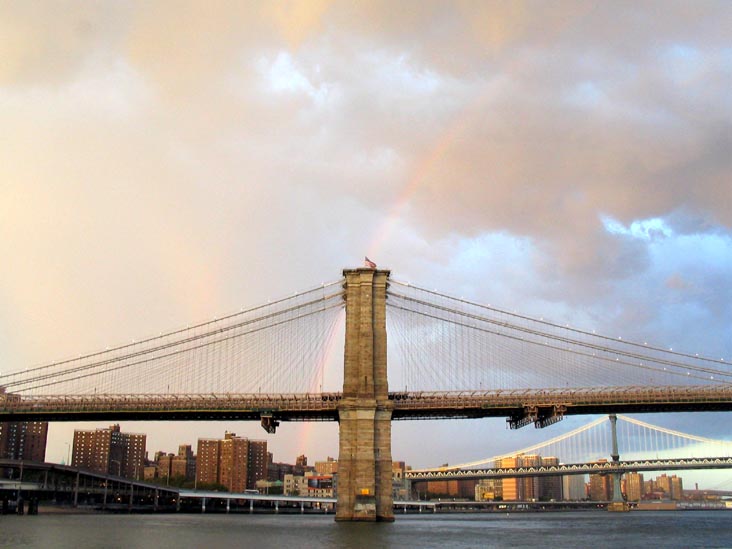 Rainbow, Brooklyn Bridge, From Pier 17, South Street Seaport, Lower Manhattan